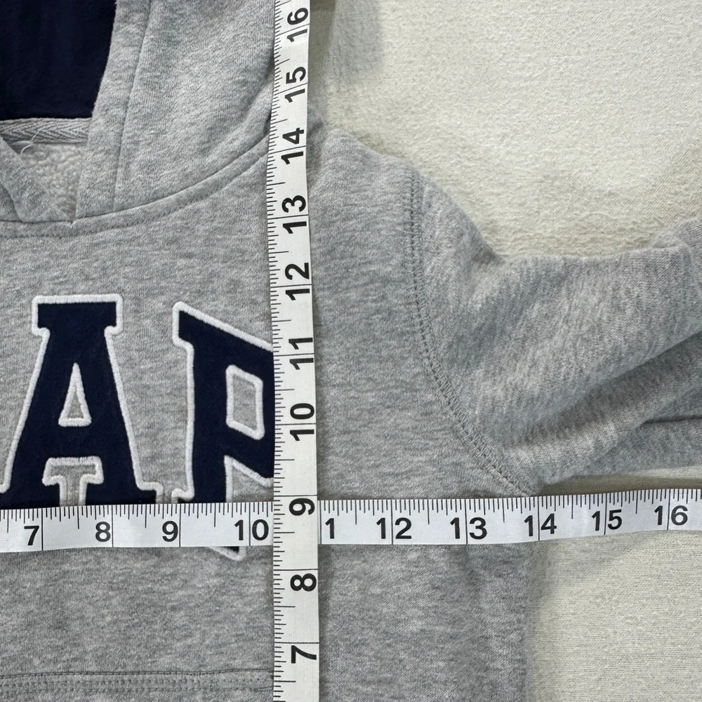 GAP Kids Heather Gray Hoodie with Navy Logo